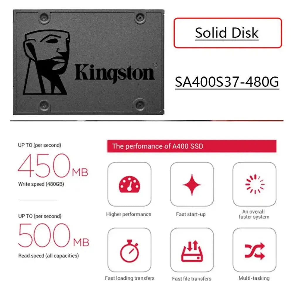 KINGSTON SSD 2.5 Inch SATA3 120/240/480/960GB A400 Hard Drive