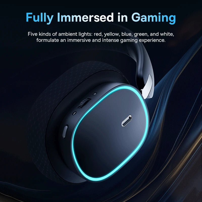 Baseus GH02 Gaming Wireless Headphone Mic Over-Ear Bluetooth 5.3 40mm 2.4g RGB