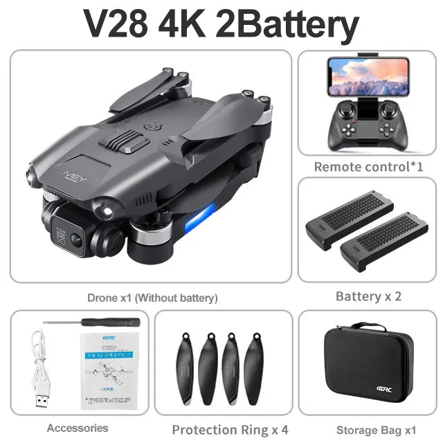 New V28 Pro Drone 4K Pro 8K HD Camera FPV Brushless Foldable Quadcopter