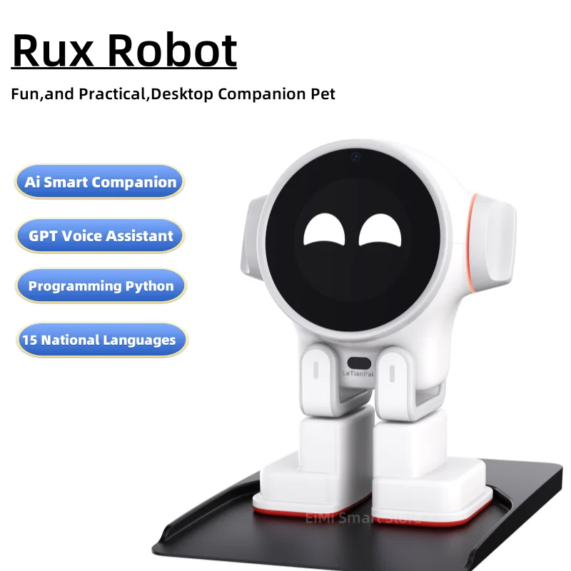 Original Rux Robot Smart Companion Ai Robot GPT Voice Fun Desktop Pet White